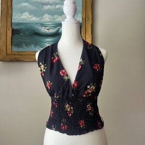 Chocolate Blue Ruched Sleeveless Tank Top
